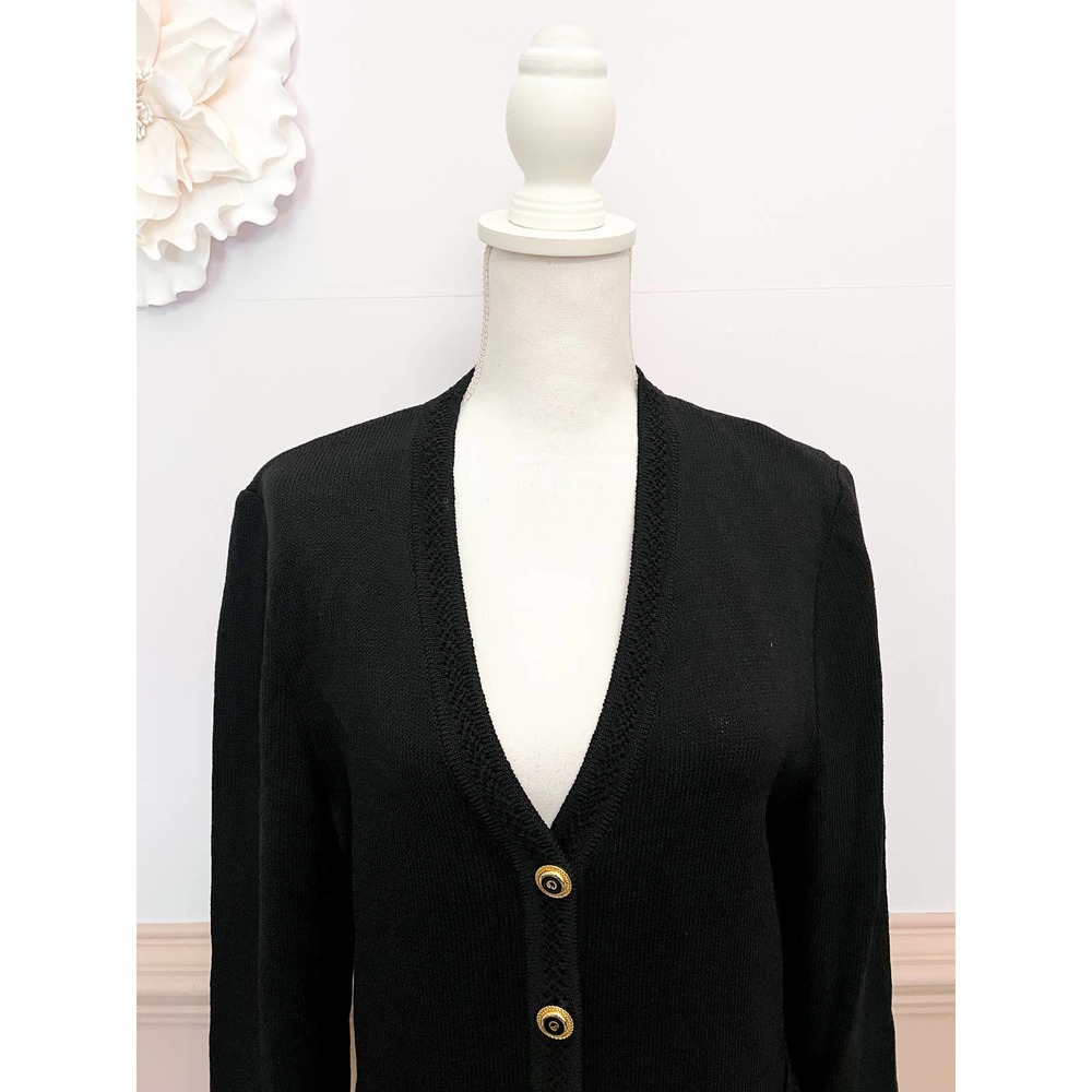 St. John Black Cardigan Sweater - Picture 3 of 7